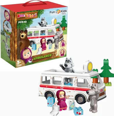 Image de Jeu de construction - Masha et l'ours - Ambulance + figurines.