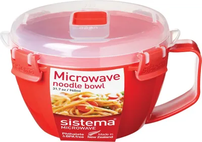 Produktbild von Sistema 1109, Schüssel, Rot, Transparent, 940 ml, Transparent, 3,97 Tassen, 156 mm