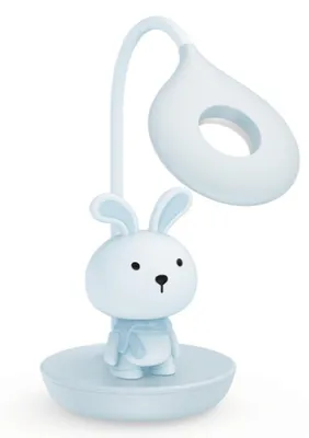 Image de Luxus Europe - Lampe de chevet pour enfant, motif lapin, mini, bleu - Veilleuse LED sans fil pour enfants – Rechargeable par USB-C