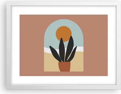 Produktbild von Gerahmtes Poster - Weißer Rahmen - Minimalistisch Fenster Blume - 40x30 cm - Wand Bild - Wanddeko - Wandbilder - Kunstposter - Wandposter - Bilderrahmen - Bilder - Kunstdruck - P2WAA40x30-4473