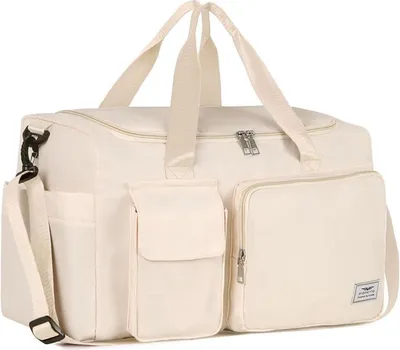 Immagine prodotto di Borsa sportiva pieghevole da donna con scomparto per scarpe e bagnato 35L Beige