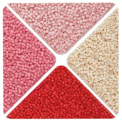 Glasperlen 12/0, 24.000 Stück, 4 Farben, 2,5 mm, Gold, Silber, Braun