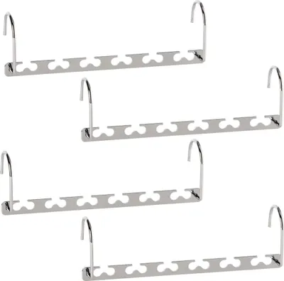 Produktbild von Platzsparende Kleiderbügel, Kleiderbügel aus Metall, magischer Kaskaden-Kleiderbügel, Schrank-Kleider-Organizer (4er-Pack)