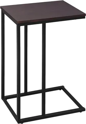 Immagine prodotto di Tavolino di servizio con struttura in metallo e piano in legno | Noce scuro | 45x25x63,6 cm