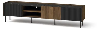 Produktbild von Masseno TV-Schrank KREON 200 cm Fernsehschrank mit 3 Türen TV-Lowboard für Wohnzimmer Modern 200x40x47,1 cm Braun / Schwarz