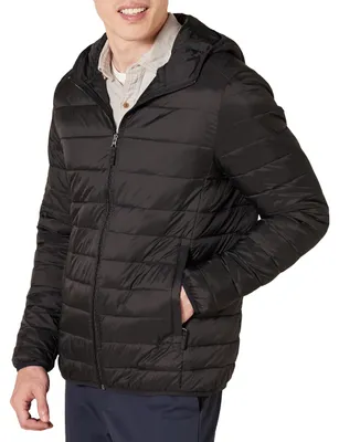Produktbild von A. Essentials Herren Wasserabweisende Verstaubare Übergangsjacke, Schwarz, S