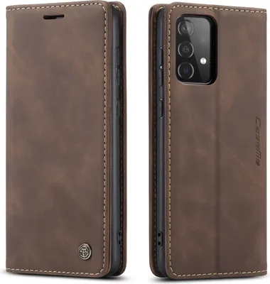 Produktbild von Samsung Galaxy A52 5G Hülle, LaimTop Retro Kunstledertasche mit Standfunktion Schutzhülle für Samsung Galaxy A52 5G Kaffee
