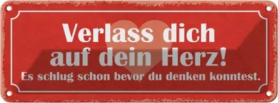 Produktbild von vianmo Blechschild 10x27 cm verlass dich auf dein Herz Dekoration Spruch Zitat
