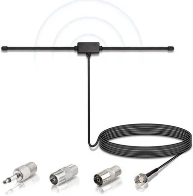 Productafbeelding van FM-dipoolantenne, 3 m verlengkabel voor draagbare radiotuner, stereo-ontvanger