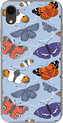 Produktbild von MuchoWow® Handyhülle Schutzhülle Hülle für Telefoonhoesje iPhone XR Mädchen - Schmetterling - Orange - Muster - Mädchen - Kinder - Mädchen Silikon Softcase Handy Hülle - Schutzdeckel