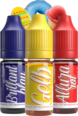 Produktbild von Belissia Lebensmittelfarbe Set – 3x10ml flüssig & hochkonzentriert – Lebensmittelechte Speisefarbe zum Backen, Kochen, Fondant & DIY - vegan