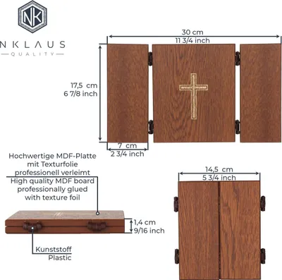 Produktbild von Gottesmutter All Königen Ikone Triptychon Christlich reise Altar Holz 16903