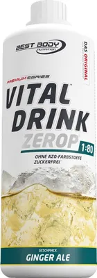 Produktbild von Best Body Nutrition - Vital Drink Zerop - 1000 ml Flasche, 1 x 1000 ml Flasche, Geschmack: Ginger Ale