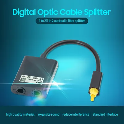 Zdjęcie produktu dla Adapter audio 1 na 2, cyfrowy rozgałęźnik kabla optycznego, rozdzielacz światłowodowy, czarny