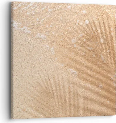 Produktbild von Bild auf Leinwand - Leinwandbild - Einteilig - Sand Schatten Blätter - 30x30cm - Wand Bild - Wanddeko - Wandbilder - Leinwanddruck - Bilder - Wanddekoration - Leinwand bilder - Wandbild - AC30x30-4580