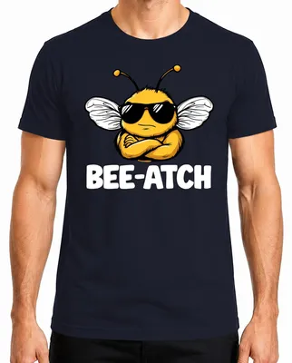 Produktbild von BEE-ATCH Biene Sonnenbrille Cartoon Bossbiene lustig Geschenk Herren T-Shirt, Navy, L