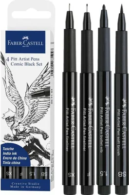 Immagine prodotto di Faber-Castell 267194 FABER-CASTELL penna a inchiostro PITT per artisti, confezione da 4 Comic