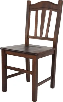 A wooden chair is shown against a white background.