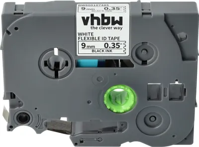 Produktbild von vhbw Schriftband-Kassette Ersatz für Brother TZE-FX221, TZ-FX221 für Etiketten-Drucker 8m x 9mm Schwarz auf Weiß, Flexibel