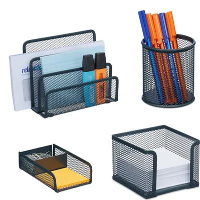 Produktbild von relaxdays 4-teiliges Schreibtisch Organizer Set