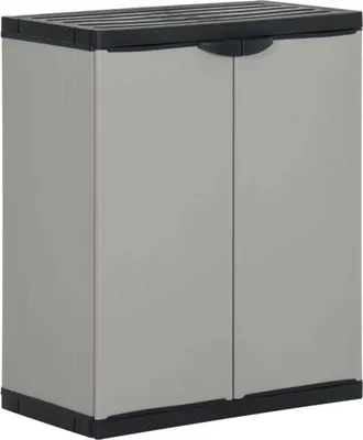 Produktbild von Mülltonnenbox Grau und Schwarz 68x40x85 cm PP