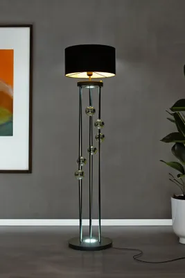 Produktbild von Opviq, Clichy - Black, Chrome v2, Stehlampe, METALLKÖRPER, Schwarz, 160 x 40 x 40 cm