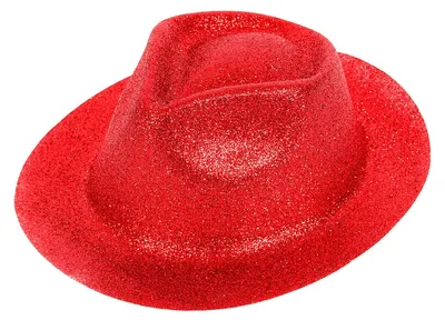 Produktbild von Glitzerhut Trilby Partyhut - für Damen Herren - Kostüm Accessoire: Glitzer rot Variante wählen: Glitzer rot