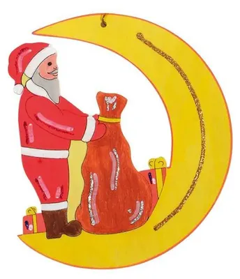 Productafbeelding van Beleduc Houten Kerstman Kerstornament
