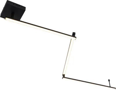 Produktbild von QAZQA - Design Deckenleuchte I Deckenlampe I Lampe I Leuchte schwarz 150,8 cm inkl. LED 3-flammig-stufig dimmbar verstellbar - Annuschka Dimmer I Dimmbar I Wohnzimmer I Schlafzimmer - Stahl Länglich -