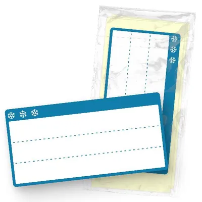 Produktbild von itenga 50x Haushaltsetikett Gefrieretikett Tiefkühletikett Blau eckig 5x2,5cm