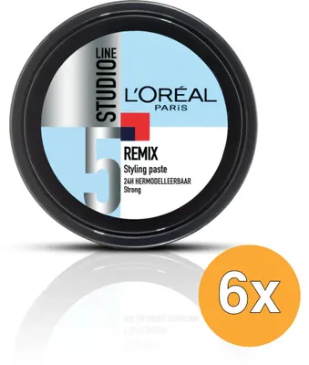 Productafbeelding van 6x L’Oreal Studio Line – Haarwax Remix Strong Hold 150 ml