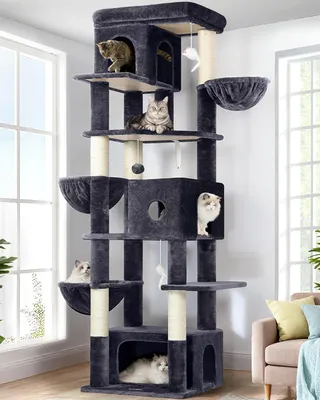 Image de Arbre à chat de luxe XXL avec 3 maisons et 2 plateformes
