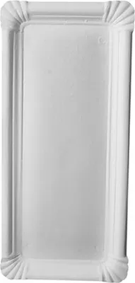 Produktbild von 1000 Papstar Teller, Pappe pure eckig 11 cm x 24 cm weiss 81459 Pappteller Einwegteller Partyteller