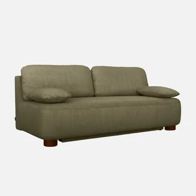 Immagine prodotto di sweeek - Divano letto a 3 posti con rivestimento in velluto a coste - Khaki