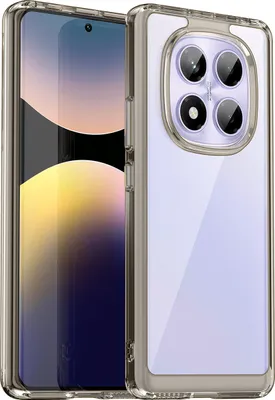Immagine prodotto di Custodia per Xiaomi Redmi Note 14 Pro 4G trasparente, antiurto TPU silicone custodia protettiva grigio titanio