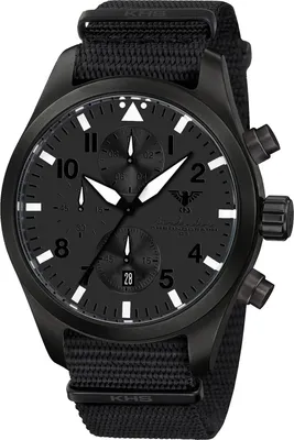 KHS AIRBSCXT.NB Herrenuhr Airleader Chronograph Stahl Schwarz XTAC 1