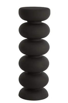A black decorative pillar or column.