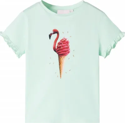 Produktbild von Design Kinder-T-Shirt Helles Minzgrün 128, Langarmshirts 2024 Neu