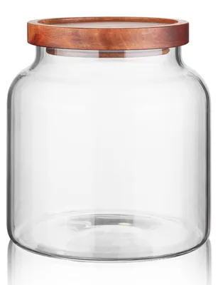 Vorratsdose 1600 ml, luftdicht, Glas mit Holzdeckel