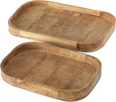 Image de Dienblad Tikko - Bol de service en bois de manguier 25-30 cm - Bols en bois Décoration - Veines de bois décoratives Bol