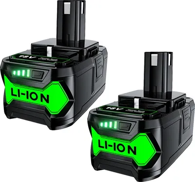 Obrázek produktu pro Náhradní baterie Ryobi 18V, k dispozici v provedení 6000mAh a 9000mAh, technologie Li-Ion, 2 kusy 6,0 Ah