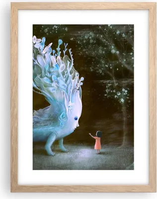 Produktbild von Gerahmtes Poster - Rahmen in heller Eiche - Monster Kind Fee - 30x40 cm - Wand Bild - Wanddeko - Wandbilder - Kunstposter - Wandposter - Bilderrahmen - Bilder - Kunstdruck - P2NPA30x40-4712