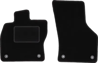Image de Tapis de sol avant velours sur-mesure pour Volkswagen Golf VII (2012-, alltrack, berline à hayon, break, variante) noir, jeu 2 pièces, fixations - STANDRAD