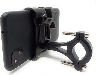 Produktbild von Fahrrad Halterung aus Metall in Schwarz Befestigung für Smartphone