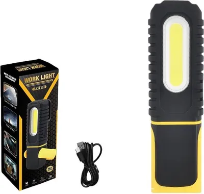 Produktbild von ZELURXX LED Arbeitsleuchte Magnetisch 180° Drehbar Wiederaufladbar Handlampe Werkstatt Licht COB Taschenlampe Outdoor Camping Gelb