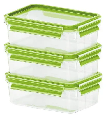 Produktbild von Emsa Clip&Close Frischhaltedosen 3er-Set 0,55 l, Grün
