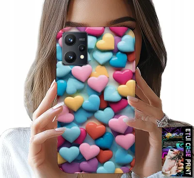 Obrázok produktu pre Puzdro Realme 9 5G – farebné srdiečka, ktoré si môžete prispôsobiť