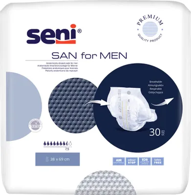 Zdjęcie produktu dla Pieluchy anatomiczne Seni San For Men, 30 sztuk