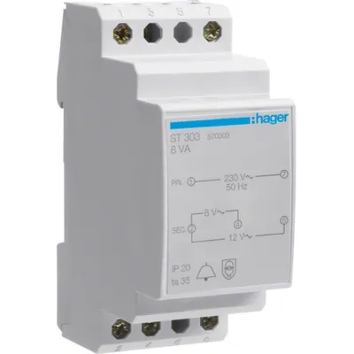 Obrázek produktu pro Klingeltrafo 8V/1,0A-12V/0,67A ST303 (ST303)