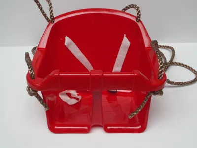 Image de Balançoire bébé en plastique 32x32x26 cm pp corde rouge - Hermic